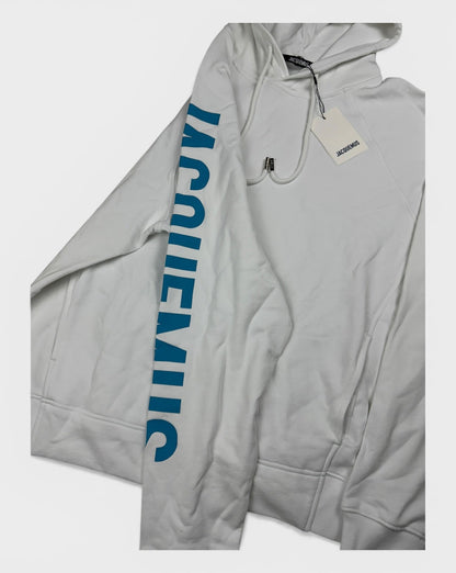Kapuzenpullover mit Logo-Print – Weiß