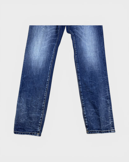 Slim Jeans mit Used-Waschung – Blau