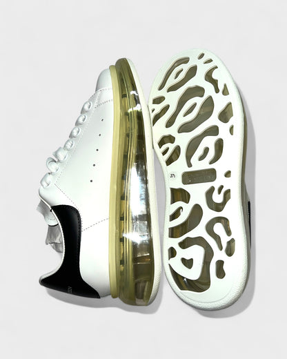 Oversized Sneaker – Weiß/Schwarz mit transparenter Sohle