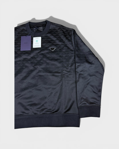 Technical Fabric Sweatshirt „Triangolo“ – Schwarz