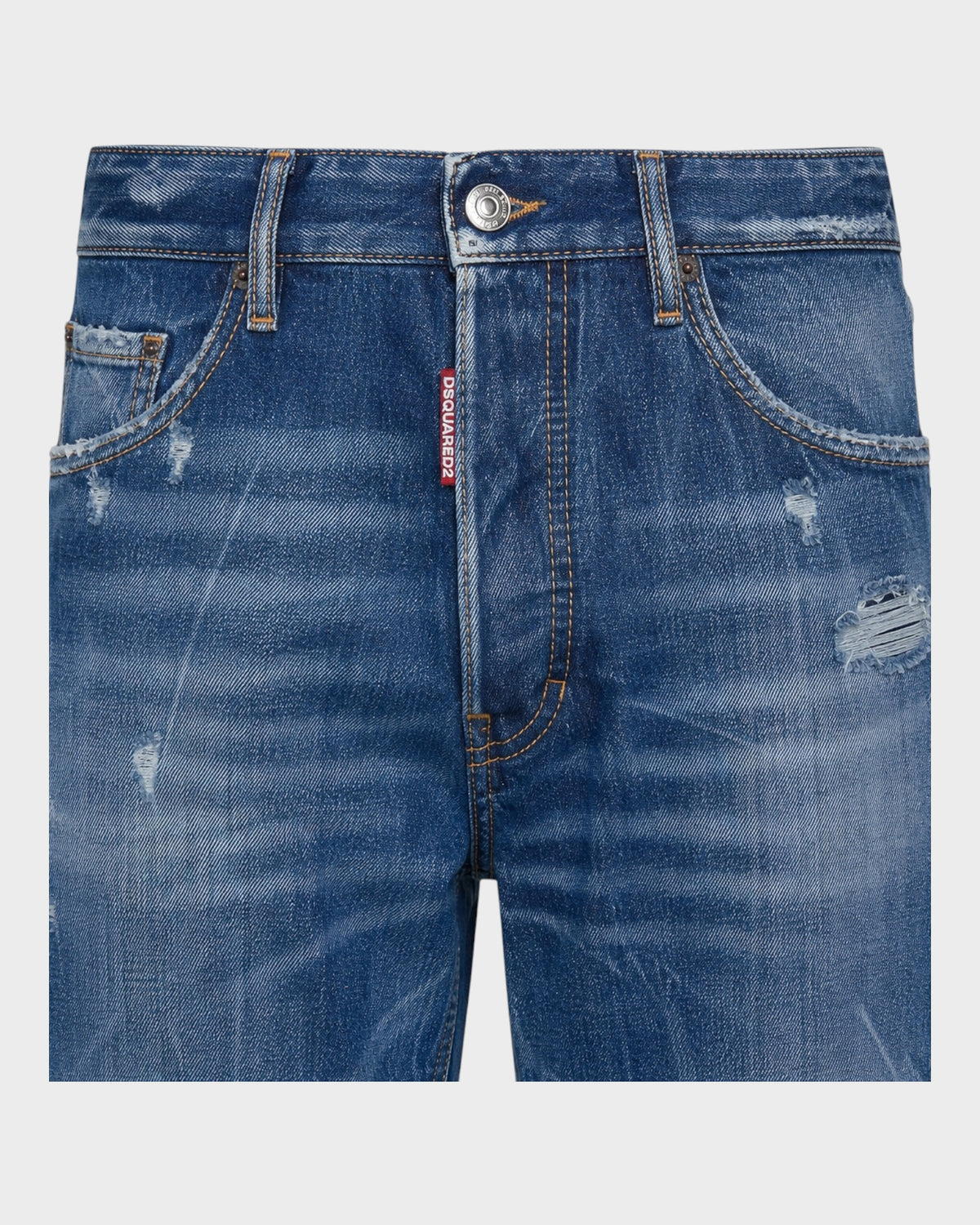 Jeans mit Waschung und Riss-Details – Blau