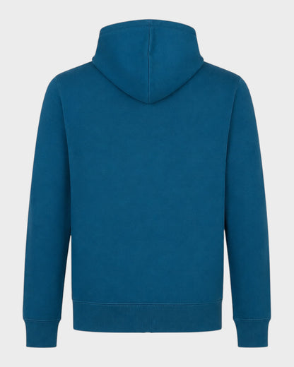 Zip-Hoodie mit Logo-Stitching – Petrolblau
