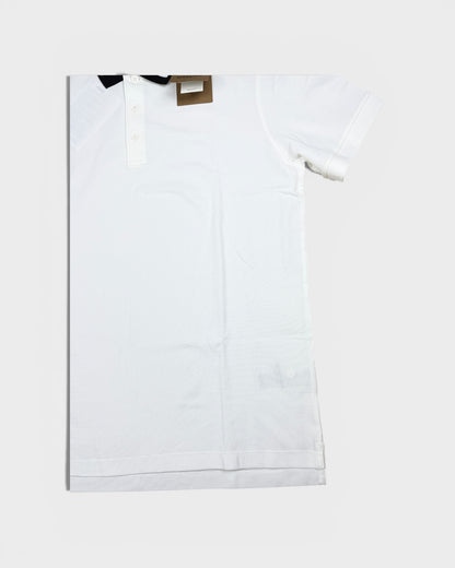 Poloshirt mit Logo-Kragen – Weiß