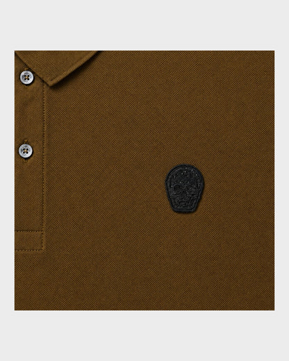 Poloshirt mit Skull-Emblem – Olivgrün