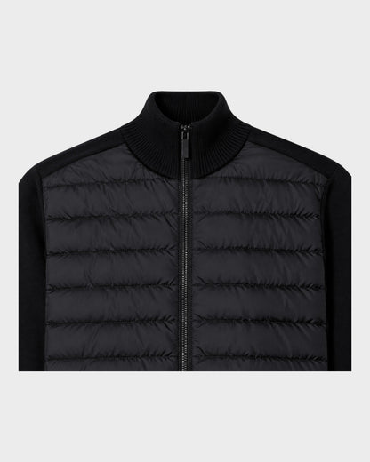 Hybrid Strickjacke mit Logo-Schriftzug – Schwarz