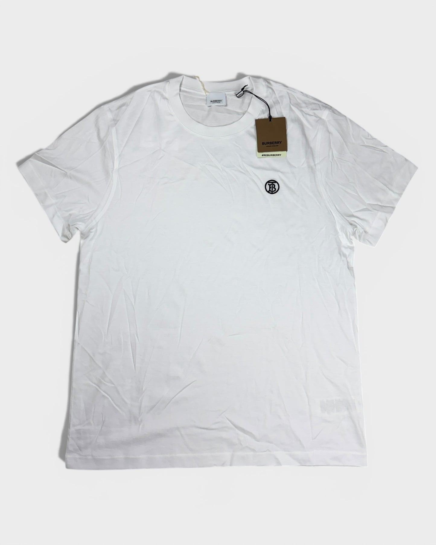 Burberry T-Shirt mit Monogramm-Logo – Weiß