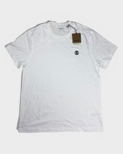 Burberry T-Shirt mit Monogramm-Logo – Weiß