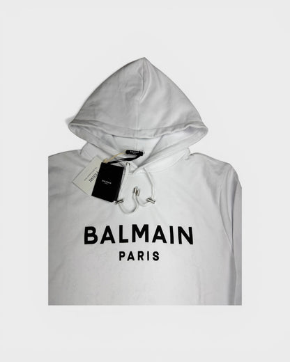 Kapuzenpullover mit Logo-Print – Weiß
