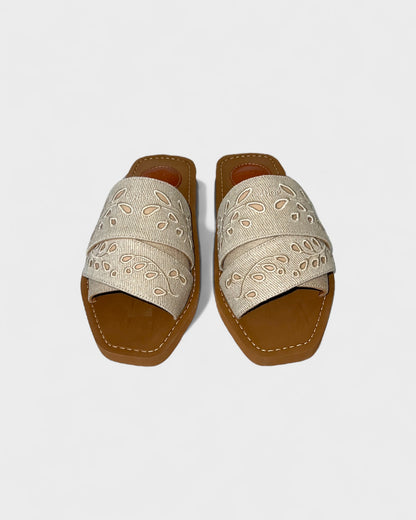 Woody Pantoletten aus Canvas - Beige