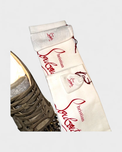 Louis Orlato Spikes High-Top Sneakers – Taupe