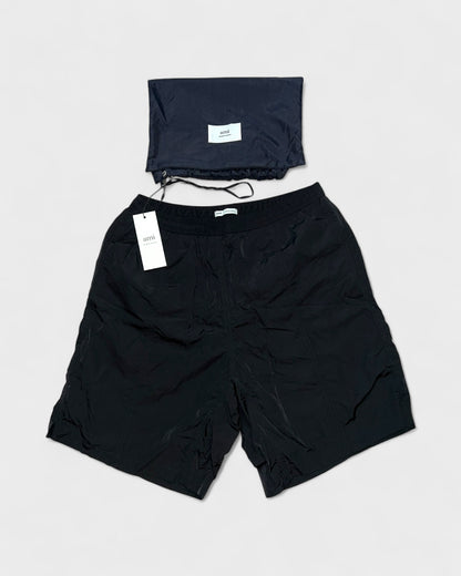 Badeshorts mit Beutel – Schwarz