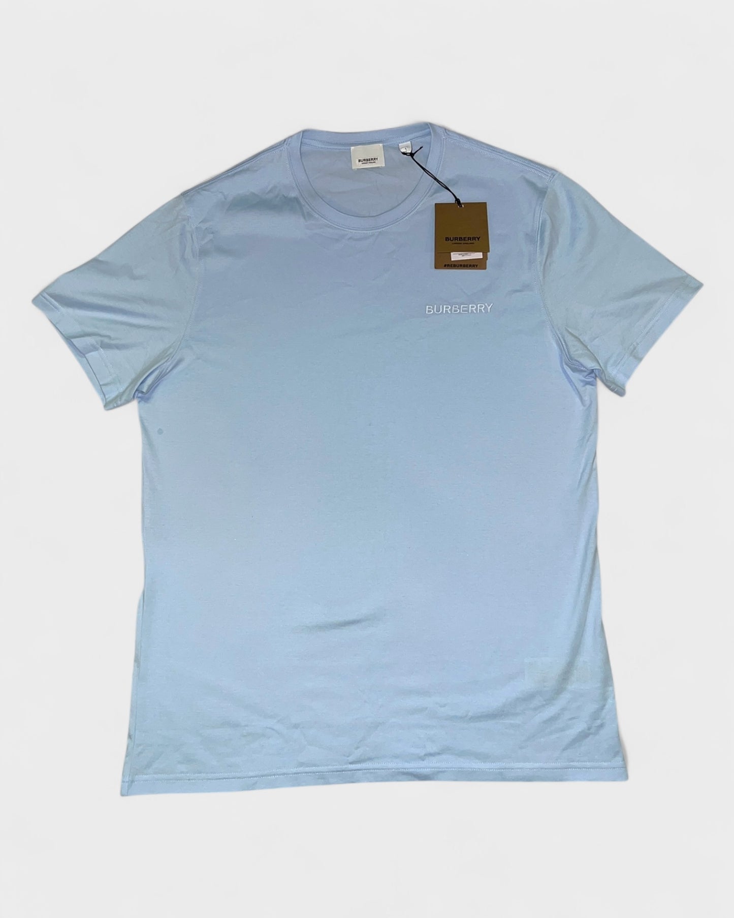 T-Shirt mit Logostickerei – Hellblau