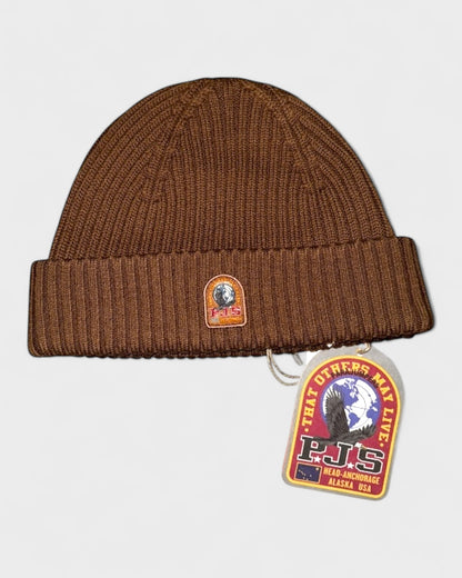 Beanie mit Logo-Patch – Braun