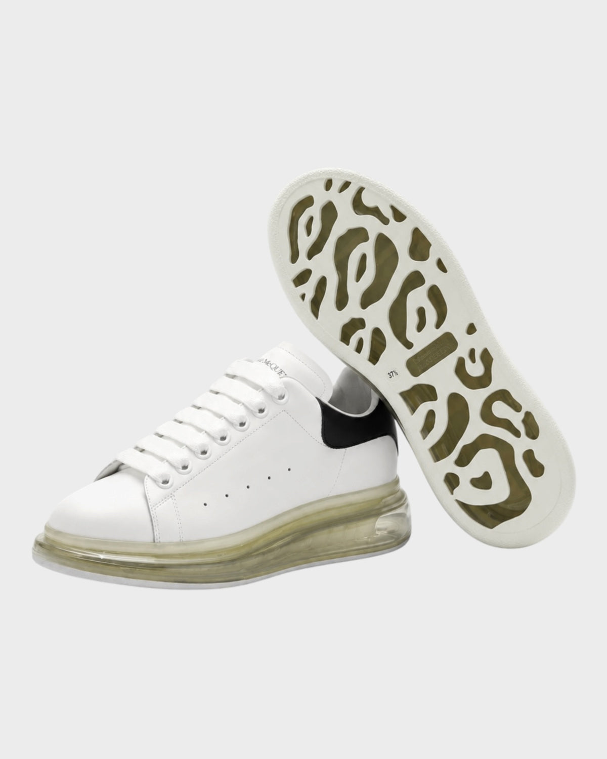 Oversized Sneaker – Weiß/Schwarz mit transparenter Sohle