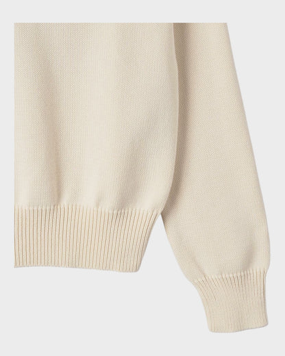 Strickpullover mit Logo – Creme