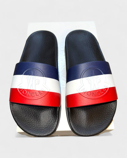 Badeslides – Navy/Weiß/Rot