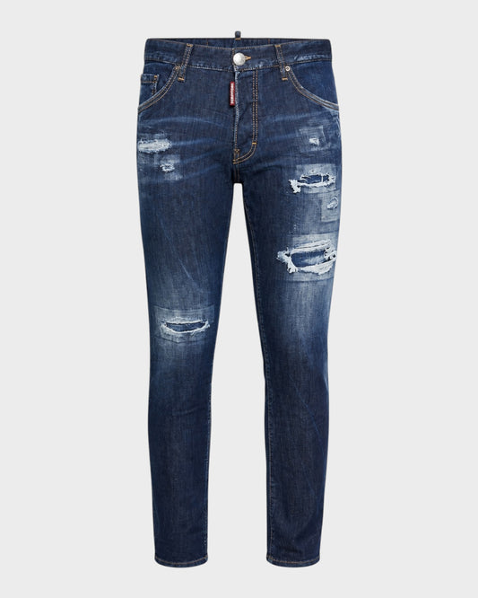Distressed Jeans – Blau