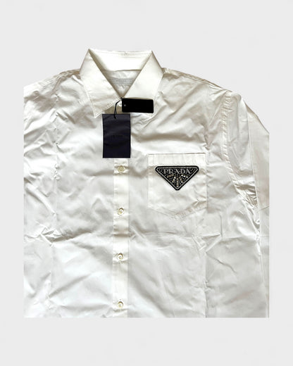 Hemd mit Strass-Logo – Weiß