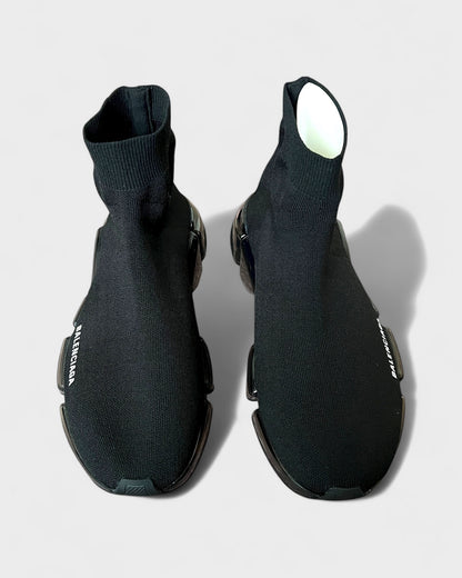 Speed 2.0 Full Clear Sole Sneaker aus recyceltem Strick – Schwarz