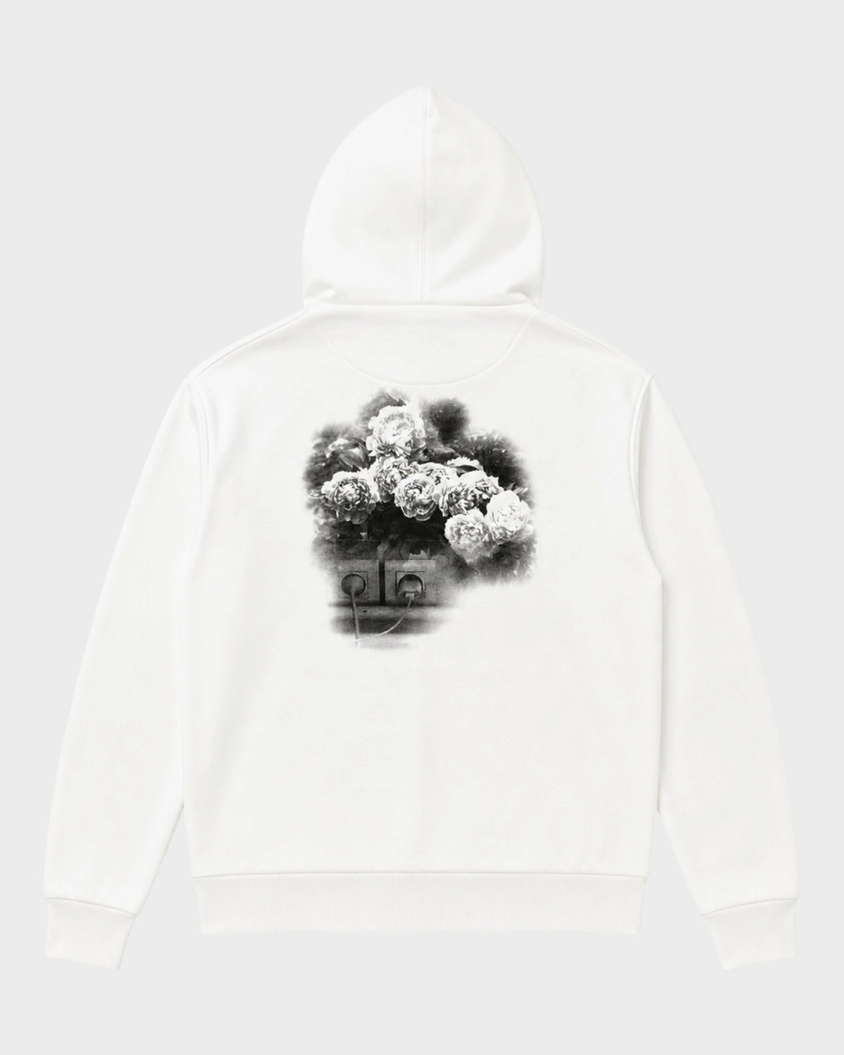 Kapuzenjacke mit Kunst-Print & Poesie – Weiß