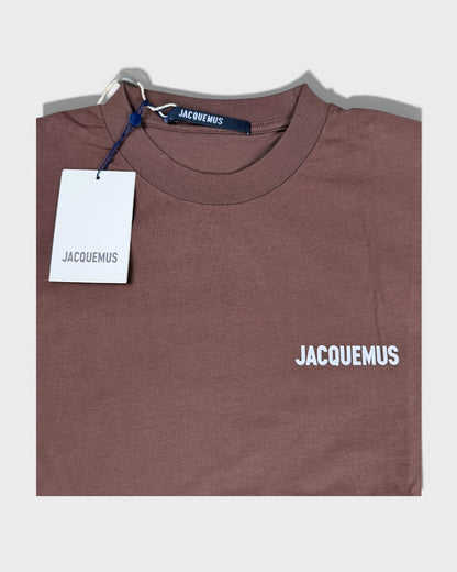 T-Shirt mit Logo-Schriftzug – Braun