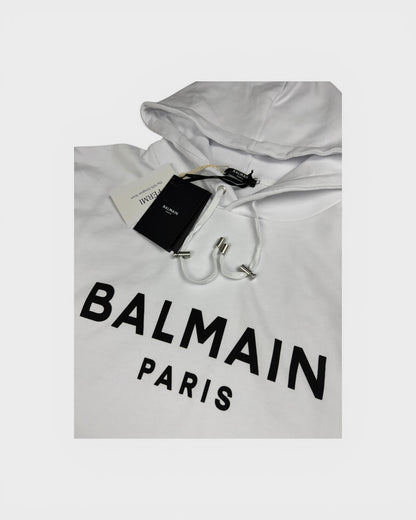 Kapuzenpullover mit Logo-Print – Weiß