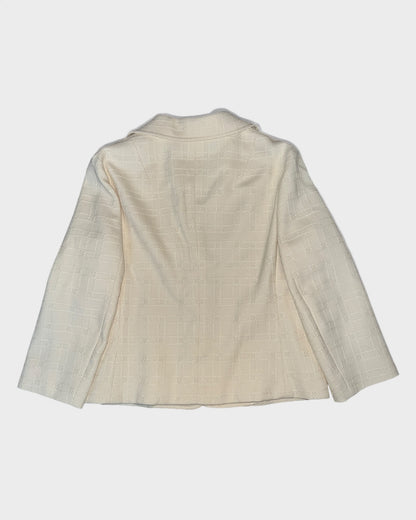 Blazer mit Strukturmuster – Cremeweiß