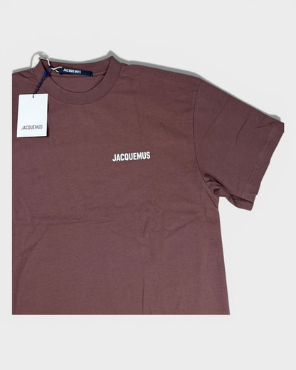 T-Shirt mit Logo-Schriftzug – Braun