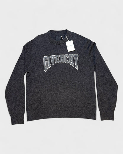 Strickpullover mit Logo-Schriftzug – Anthrazit