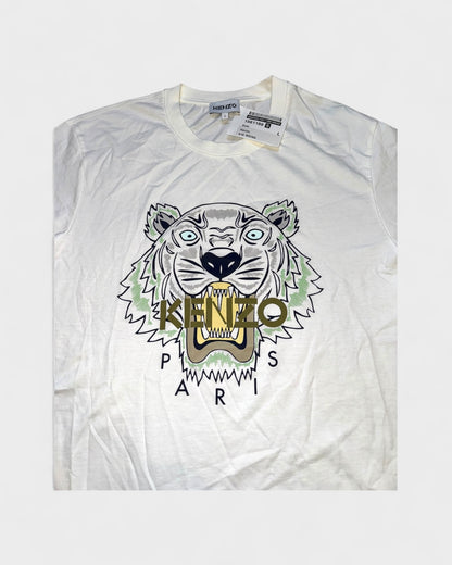 T-Shirt mit Tiger-Print – Weiß
