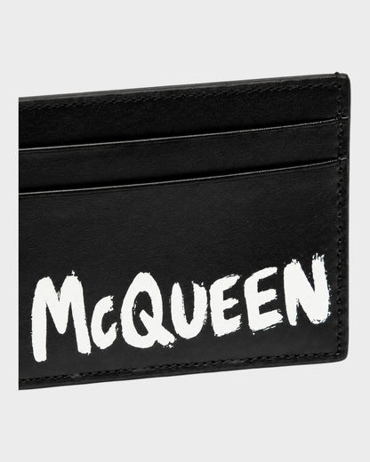 Kartenetui mit Logo-Print – Schwarz/Weiß