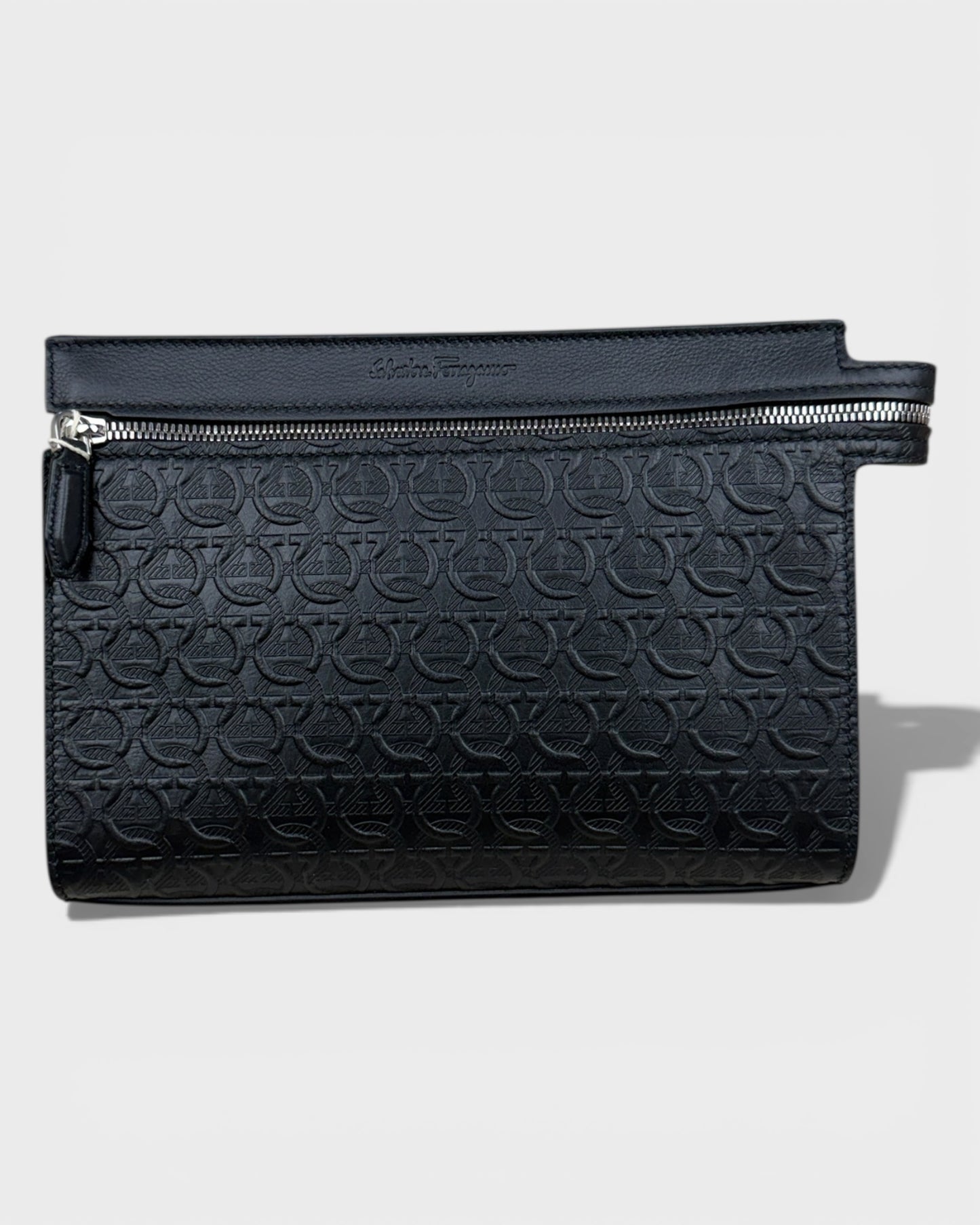 Salvatore Ferragamo Leder-Clutch – Schwarz