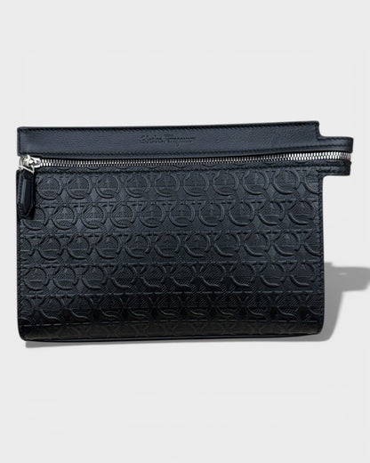 Salvatore Ferragamo Leder-Clutch – Schwarz
