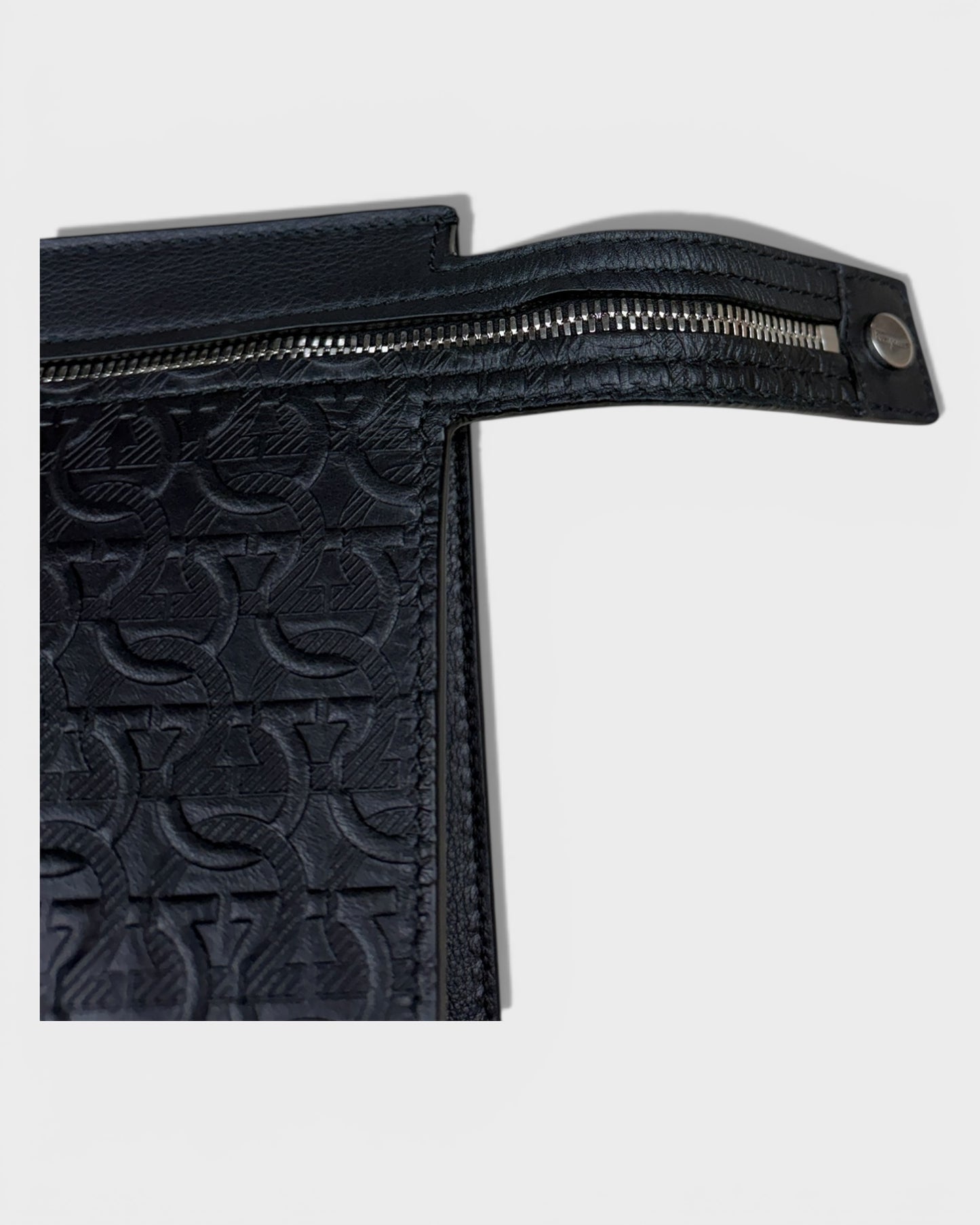 Salvatore Ferragamo Leder-Clutch – Schwarz