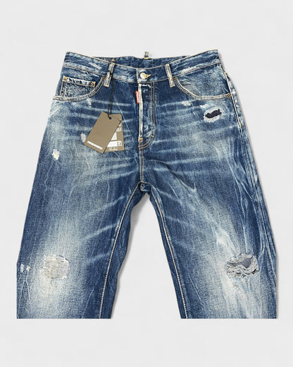 Jeans mit Used-Effekt – Mittelblau