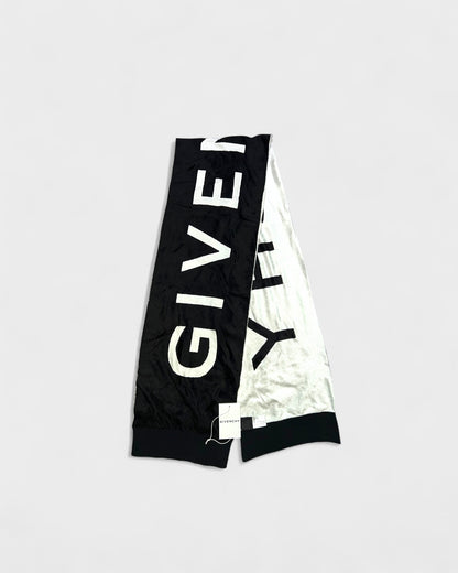 Wende-Schal mit Logo – Schwarz/Weiß
