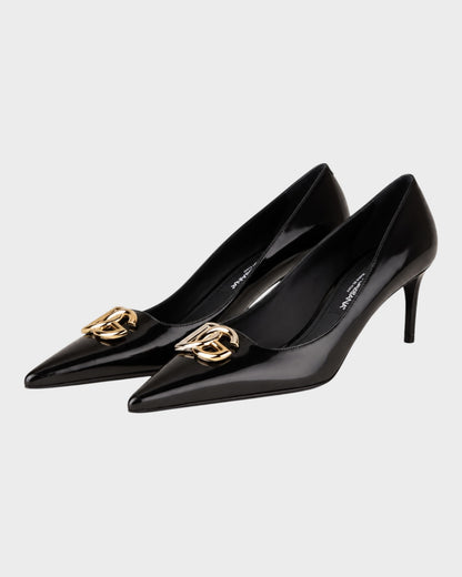 Pumps mit Logo-Schnalle – Schwarz