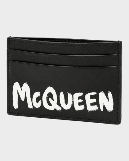 Kartenetui mit Logo-Print – Schwarz/Weiß