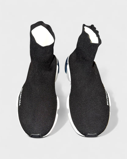 Speed Trainer Sneaker mit Air Bubble – Schwarz/Weiß/Blau