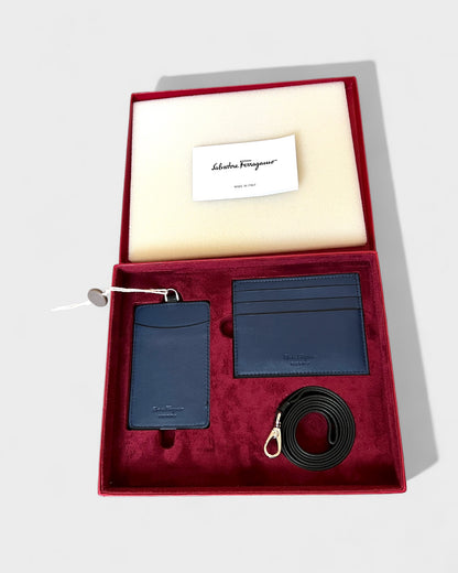 Kartenetui- & Ausweishalter mit Band-Set – Schwarz