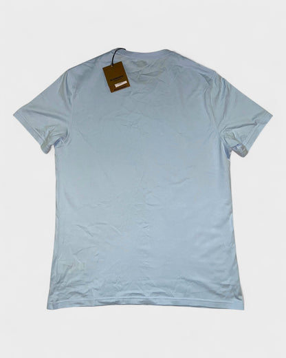 T-Shirt mit Logostickerei – Hellblau