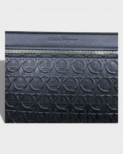 Salvatore Ferragamo Leder-Clutch – Schwarz
