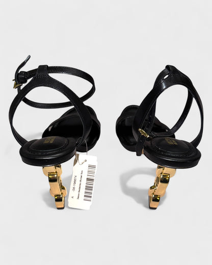 MK-Logo Heels – Schwarz/Gold