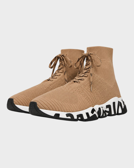 Speed Trainer Laced Sneaker – Beige/Weiß/Schwarz