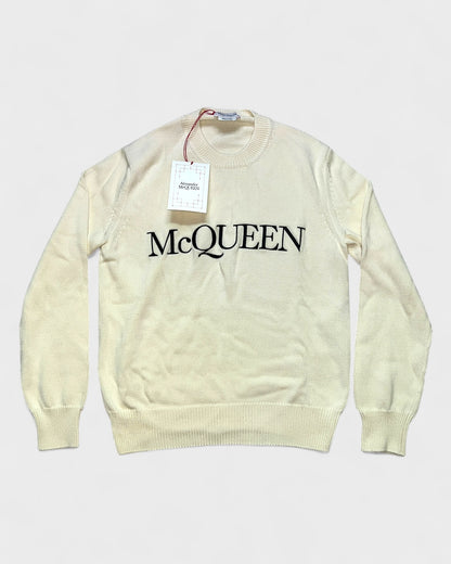 Strickpullover mit Logo – Creme