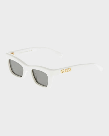 Schmale Sonnenbrille mit dezentem Logo