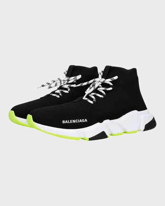 Speed Lace-Up Sneaker – Schwarz/Neon Gelb