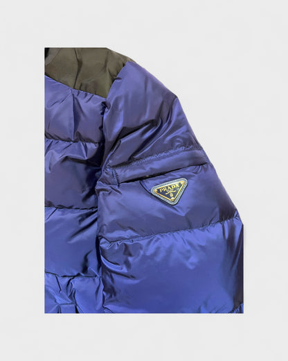 Daunenjacke mit Logo-Patch – Nachtblau/Schwarz