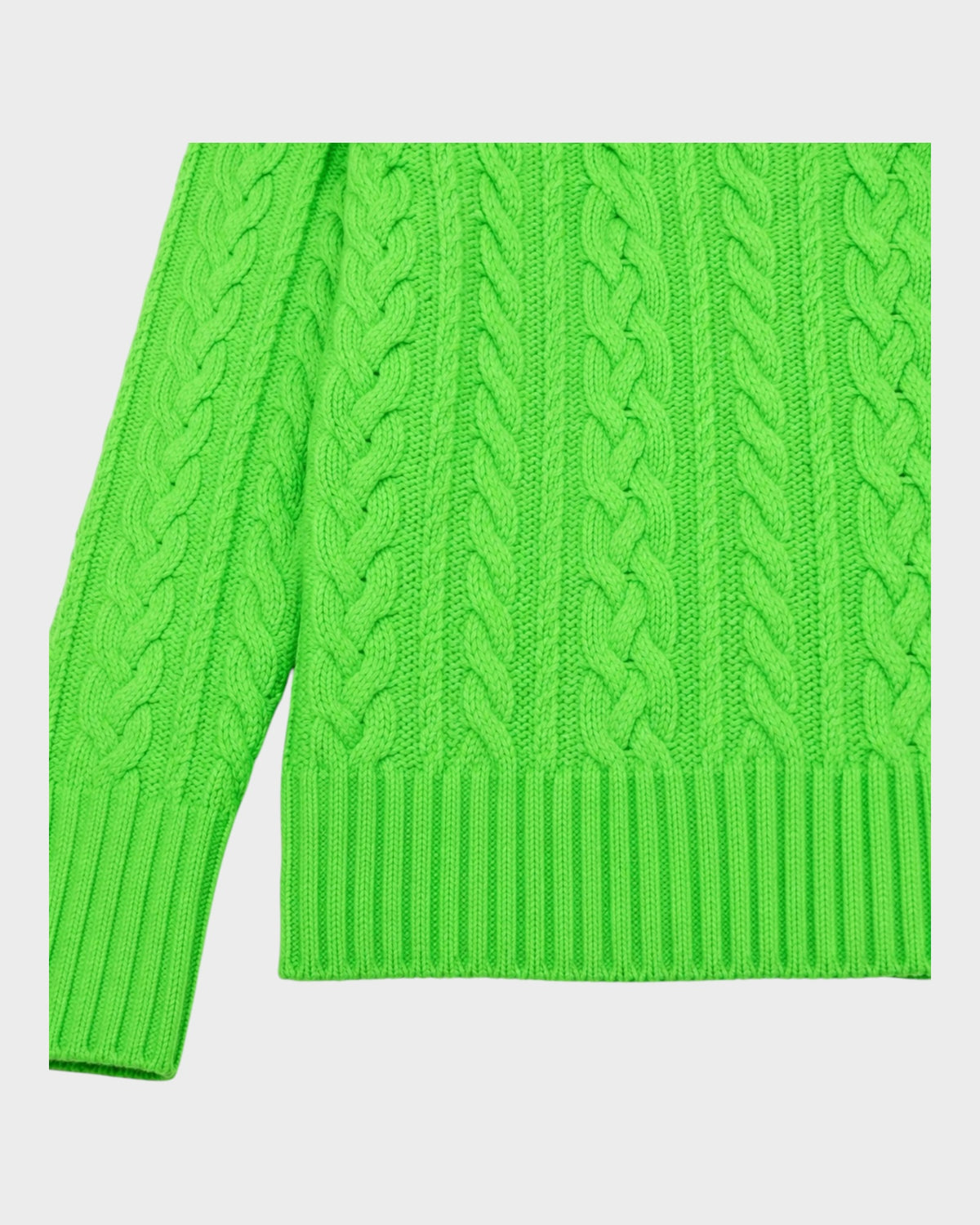 Zopfmuster-Pullover – Neon-Grün