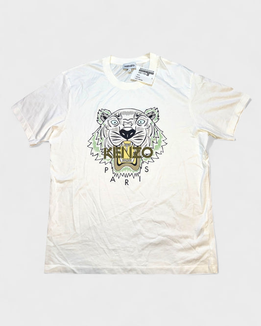 T-Shirt mit Tiger-Print – Weiß